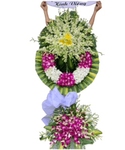 Lẵng hoa viếng đám ma đẹp - Biệt ly 03