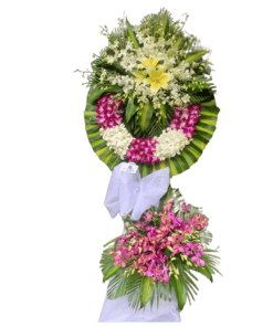 Lẵng hoa viếng đám ma đẹp - Bình an nhé 05